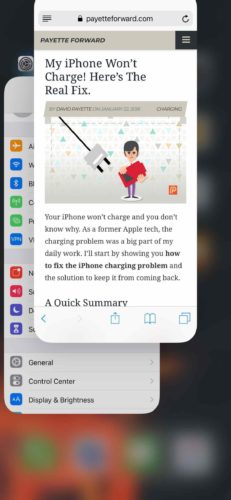 close apps iphone x app switcher