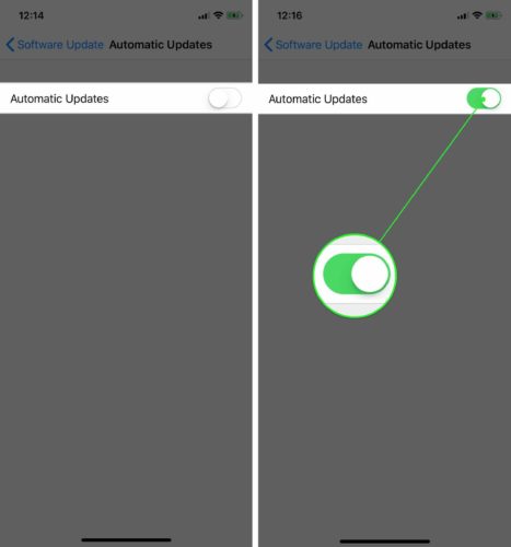 turn on automatic updates on iphone