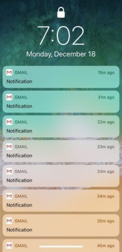 ungrouped notifications on iphone