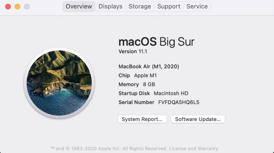 comprobar la versión de macos