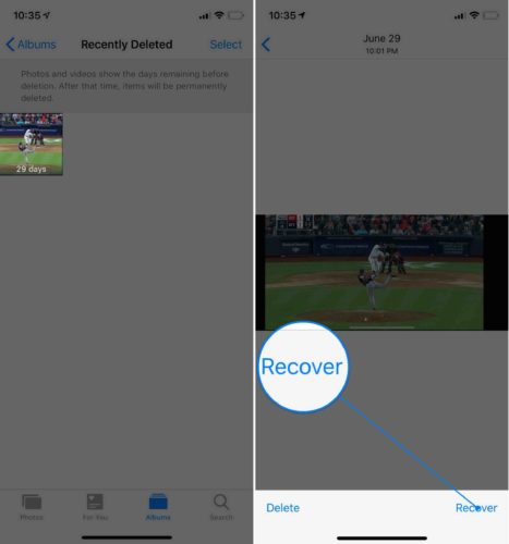 recover recently deleted photos on iphone