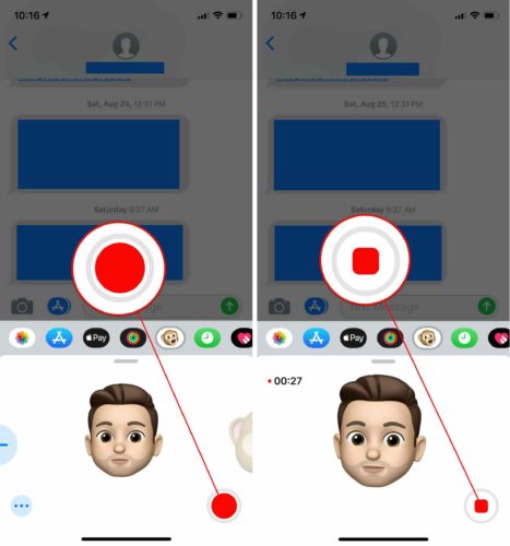 how to record memoji message