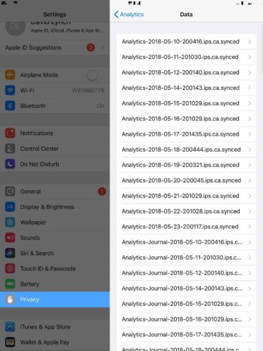 privacy ipad analytics data