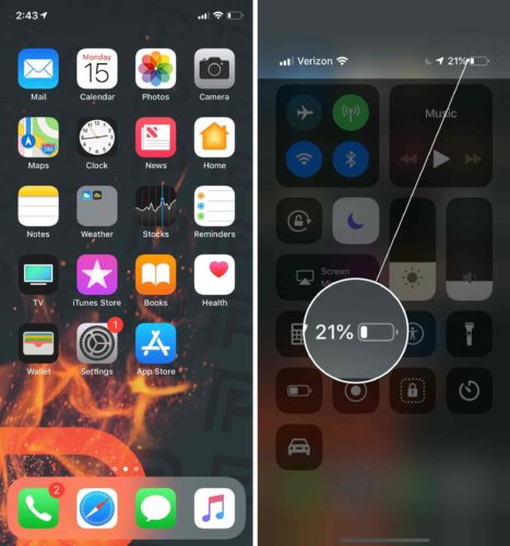 How to turn on battery percentage on iphone xs max