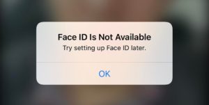 face id no está disponible, intente configurar face id más tarde