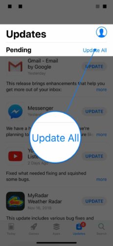 update all apps on iphone