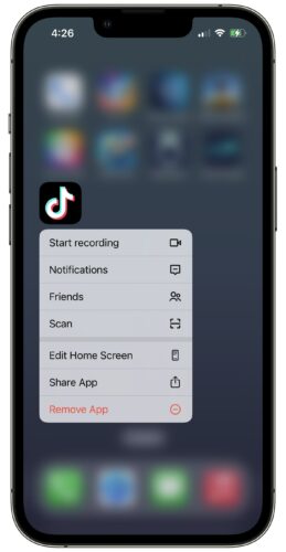 uninstall tiktok on iphone
