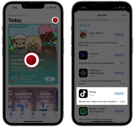 actualizar la aplicación tiktok en iphone