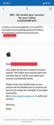 your apple ID has been locked for security reasons
