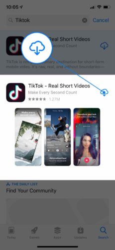 reinstalar la aplicación tiktok