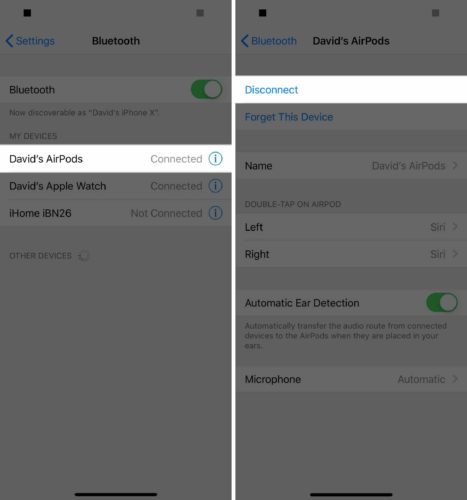 desconectar un dispositivo bluetooth