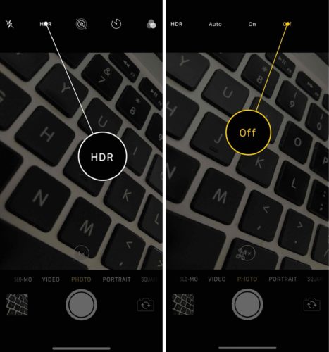 turn off iphone HDR