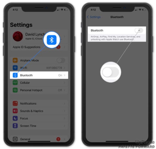 turn off iphone bluetooth