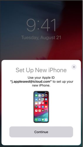 set up new iphone quick start