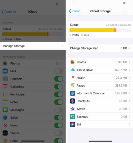 manage icloud storage