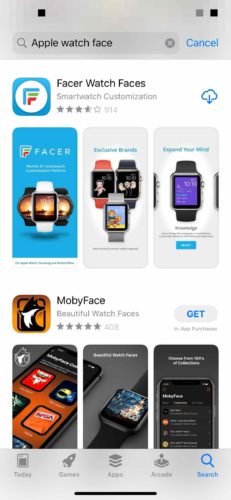 search for apple watch face apps