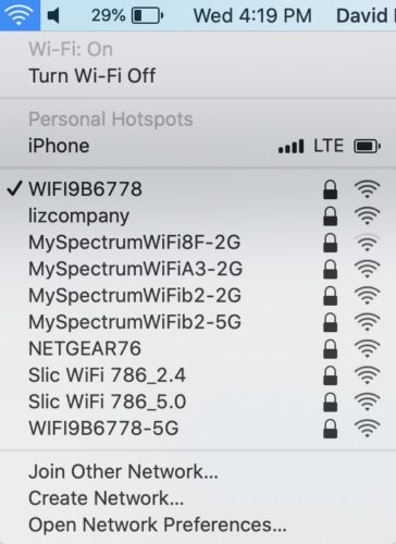 comprobar wifi en mac