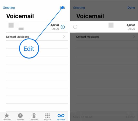 edit voicemail inbox on iphone