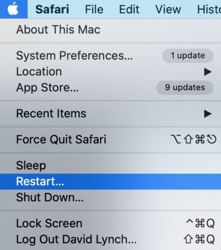 restart your mac