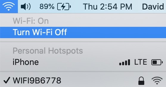 turn wifi off on mac
