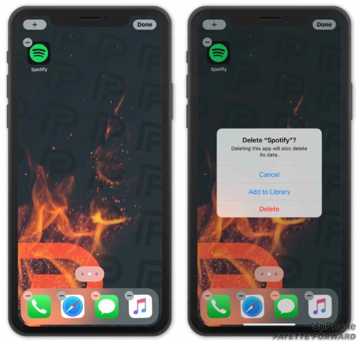 delete spotify on iphone