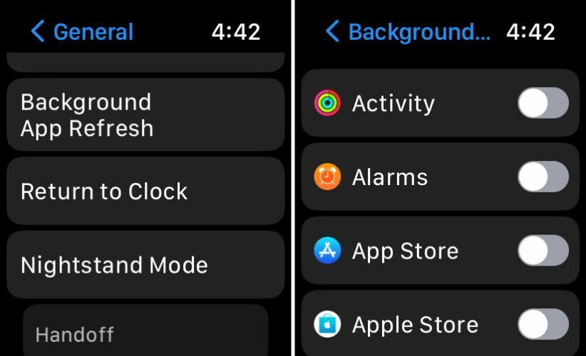 background app refresh apple watch