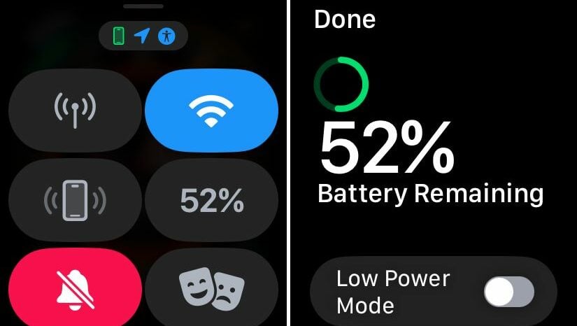 low power mode switch on apple watch