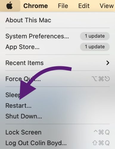 Restart Mac