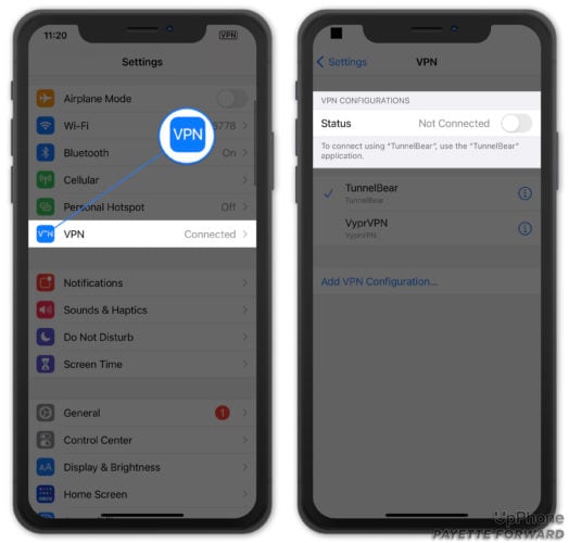 vpn not connected on iphone