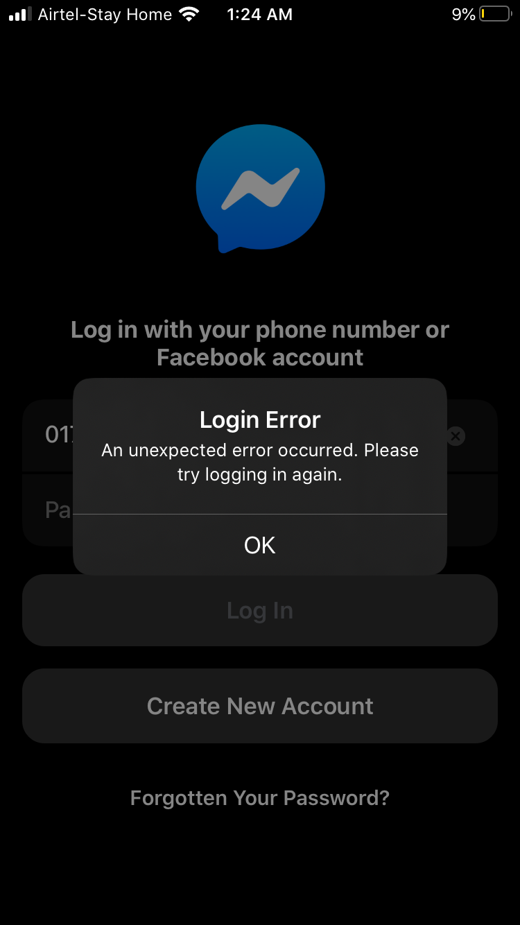 Connect facebook to iphone unable to