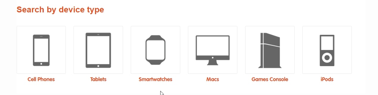 SellCell device types