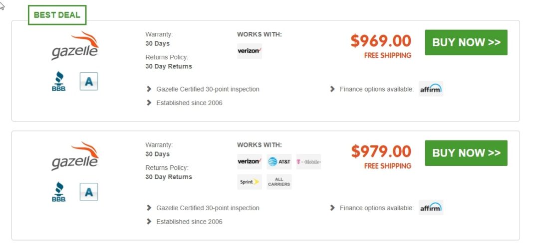 best deal search results