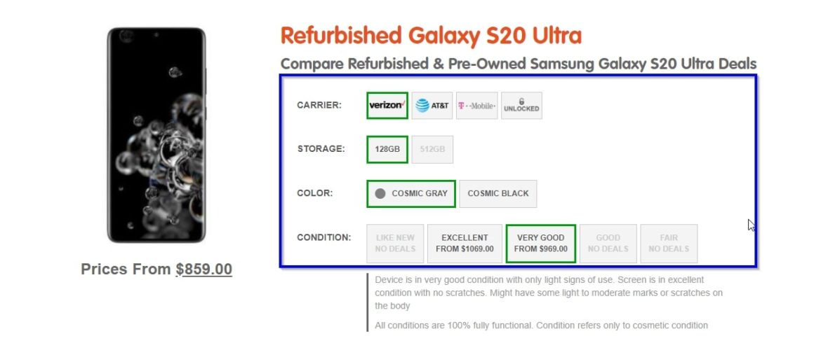 buy refurbished samsung galaxy s20