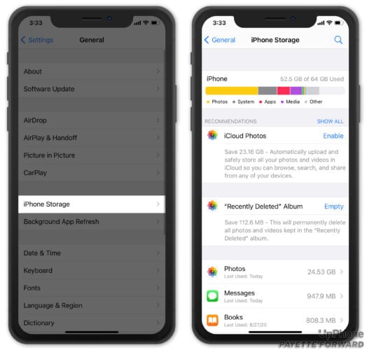 iphone storage optimization recommendations