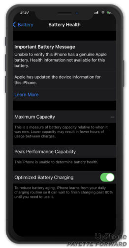 iphone can't provide battery health information