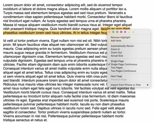 pdf highlight options on mac