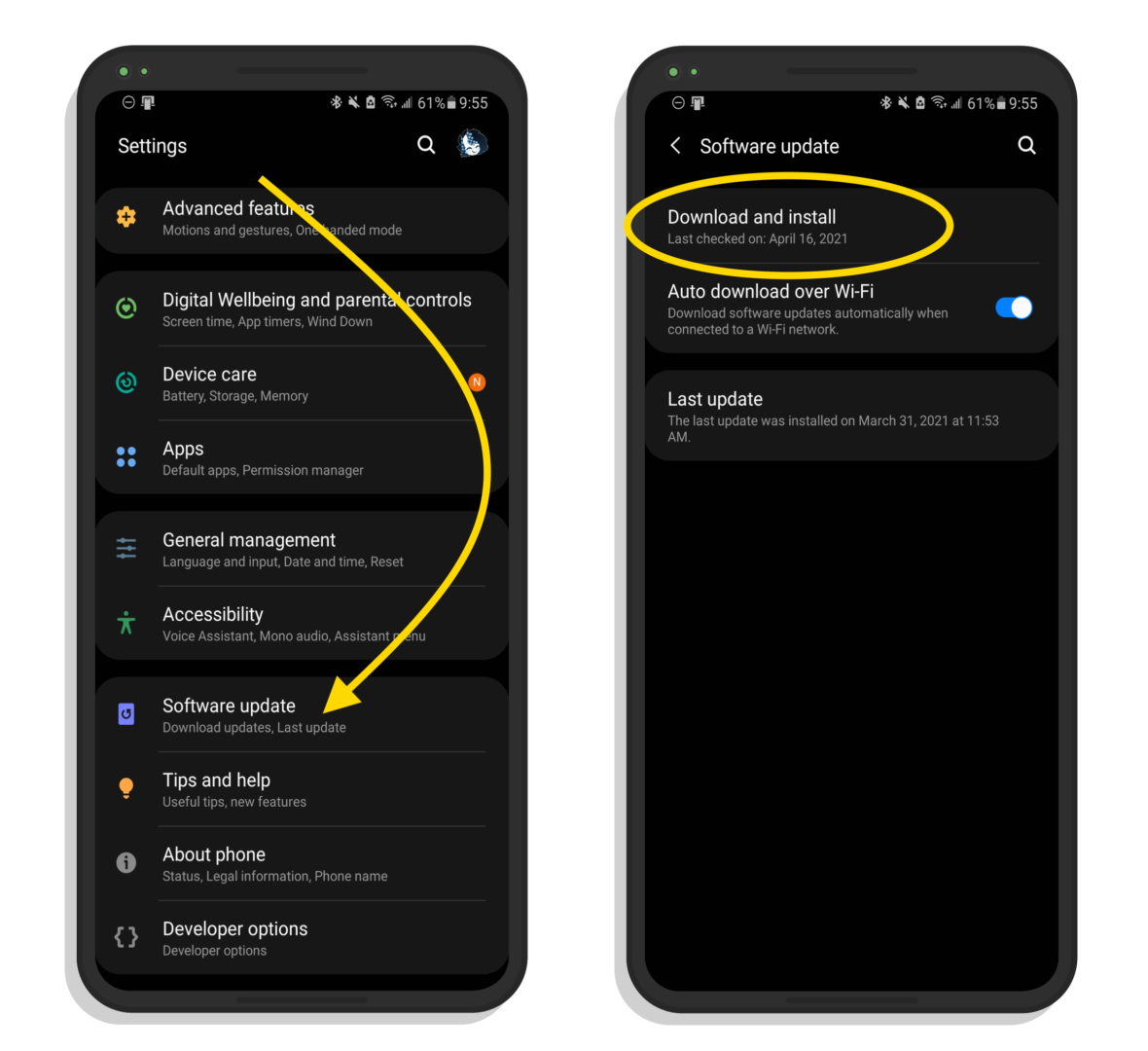 Actualización de software de Android