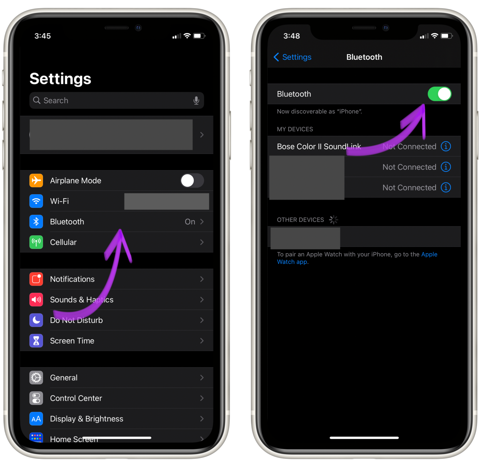 iphone 8 bluetooth not discovering devices