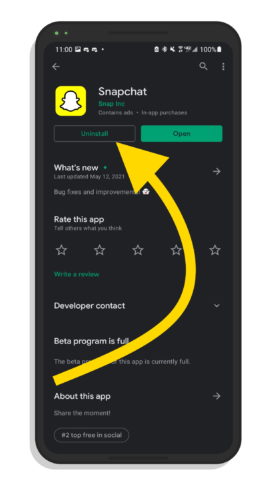 Uninstall Snapchat