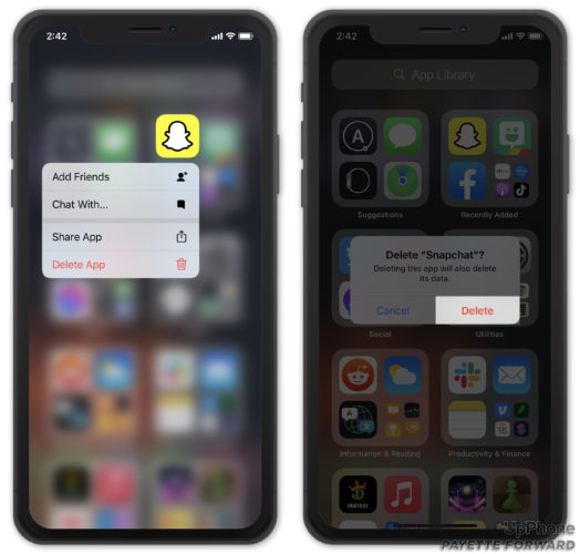 eliminar snapchat en iphone