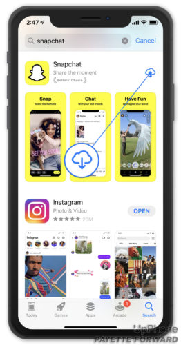 reinstall snapchat on iphone
