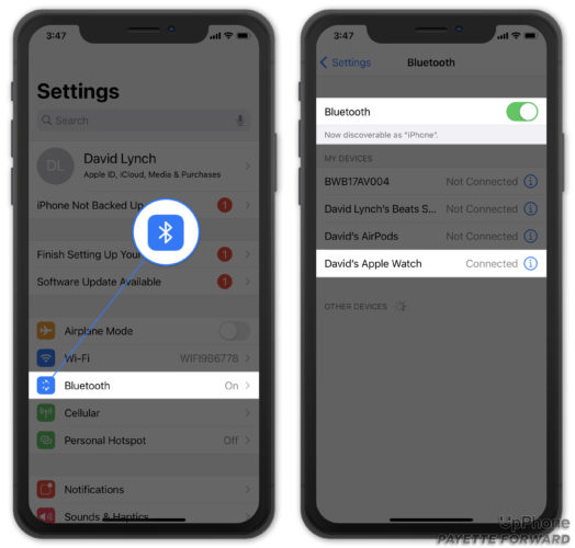 make sure iphone is connected to apple watch via bluetooth