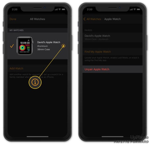 unpair apple watch and iphone