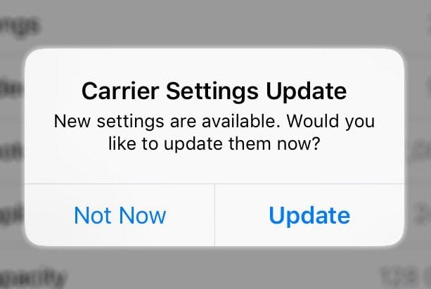 update carrier settings on iphone