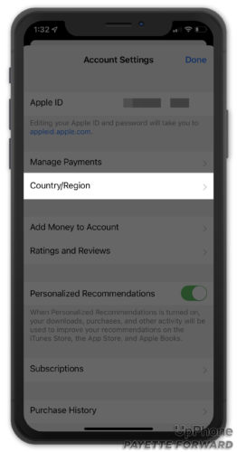 change country or region in iphone app store