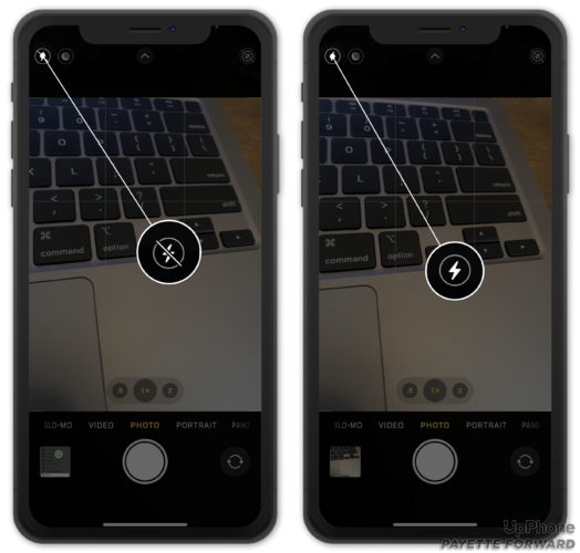 iphone flash off vs on