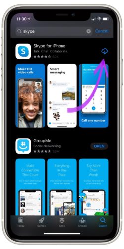 Download Skype from App Store