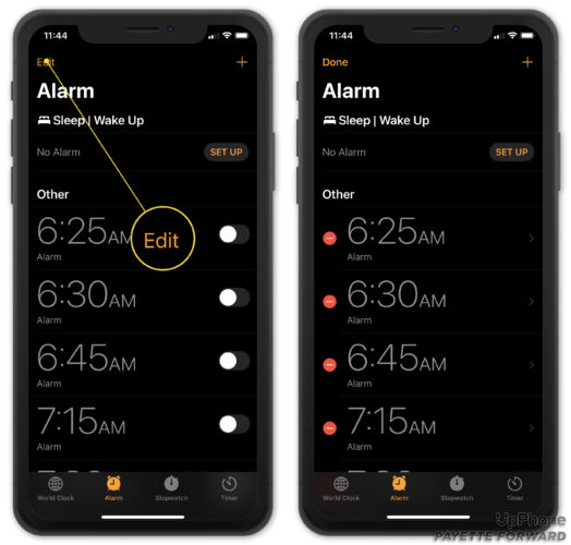 edit an alarm on your iphone