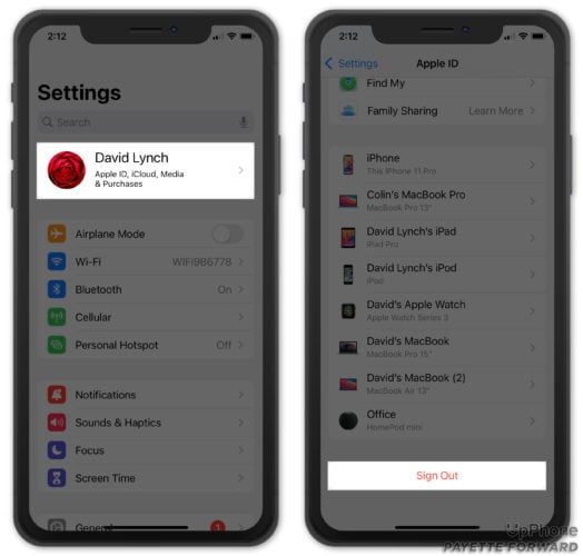 cerrar sesión en apple id en iphone