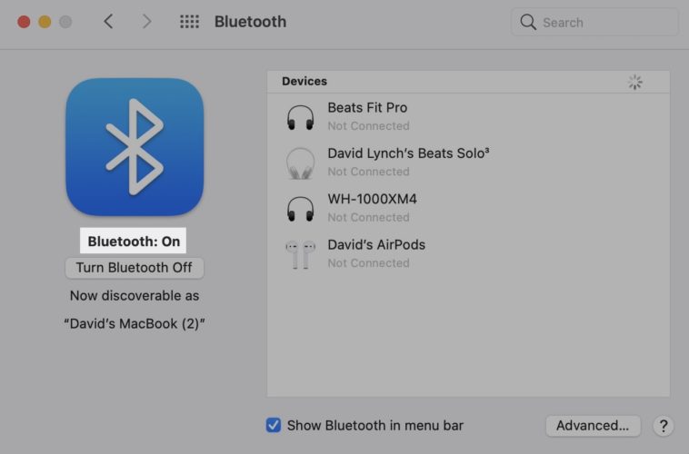 turn on bluetooth on mac